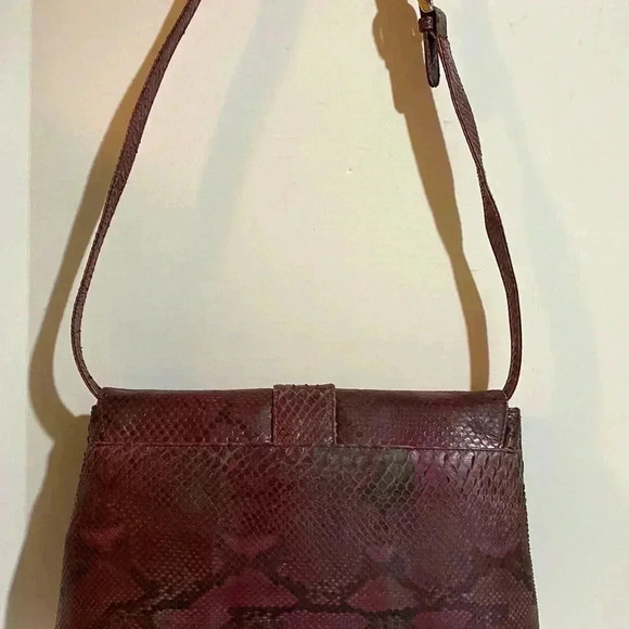 Suarez snakeskin leather satchel handbag - Picture 2 of 14